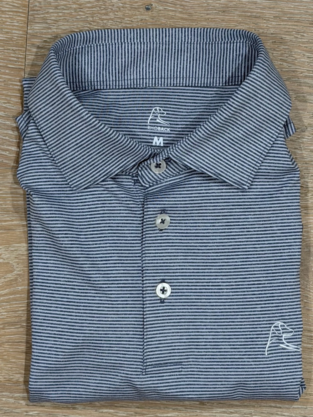 Rhoback Polo Shirt - Navy Blue Whaler Stripe
